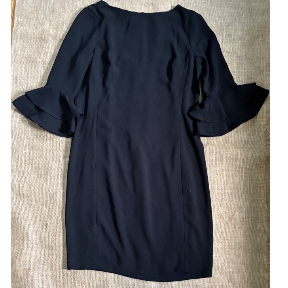 Lauren Ralph Lauren Black Dress Size 8 Flare Sleeves Corporate Goth Classic